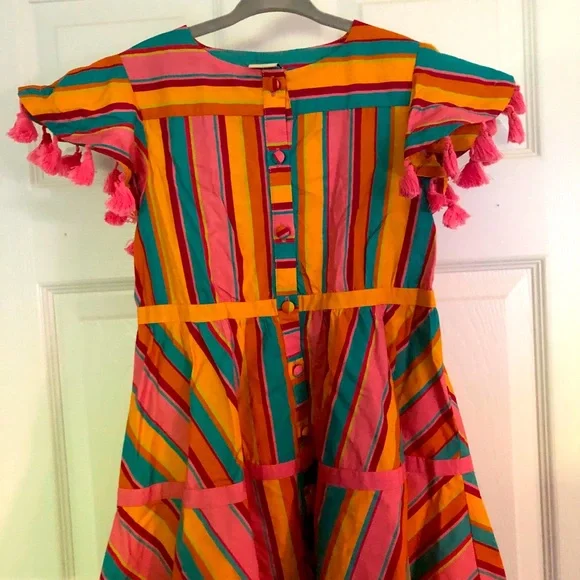 Anthropologie FARM Rio Rainbow Stripe Tassel Dress Kids Girls 2T NWT - Picture 6 of 11